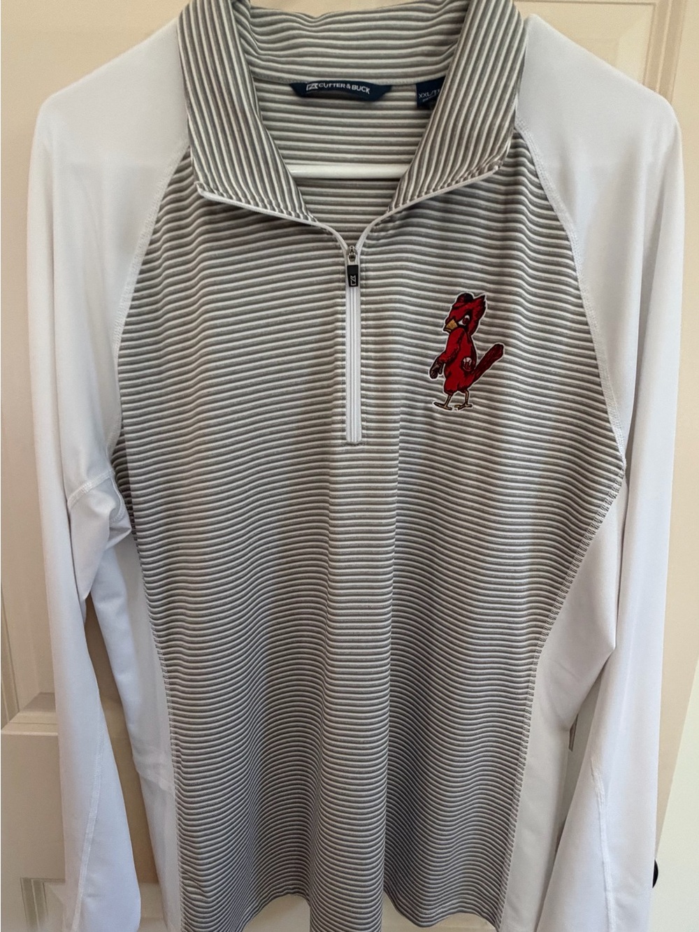 Women’s Cutter & Buck St. Louis Cardinals 1/4 Zip Pullover XXL Gray White
